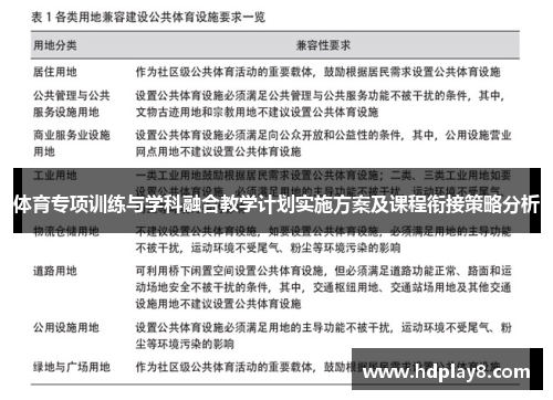 体育专项训练与学科融合教学计划实施方案及课程衔接策略分析